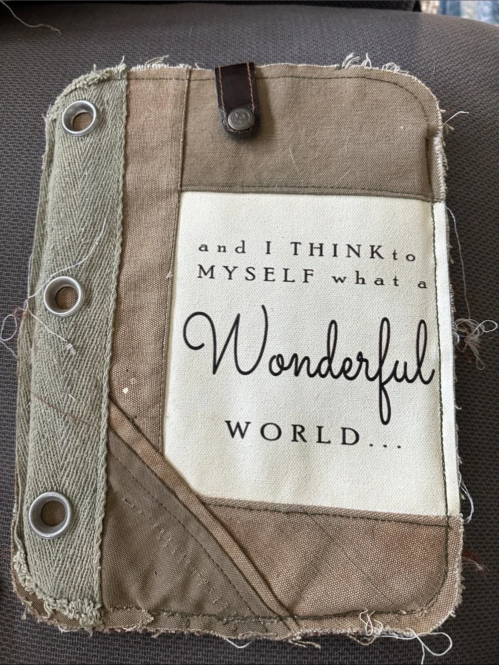 Vintage Addiction Tablet Sleeve - upcycled military tent canvas